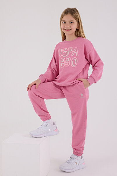 U.S. Polo Assn. Kız Çocuk Pembe Eşofman Takımı 50318956-VR037