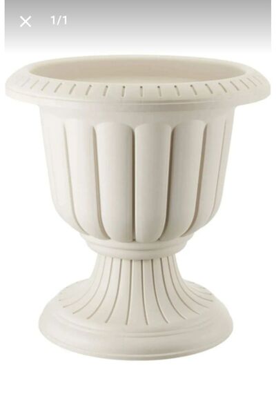 LOBELYA TOHUMCULUK Nergis saksı büyük kapı önü saksısı 9.8 litre kırık beyaz