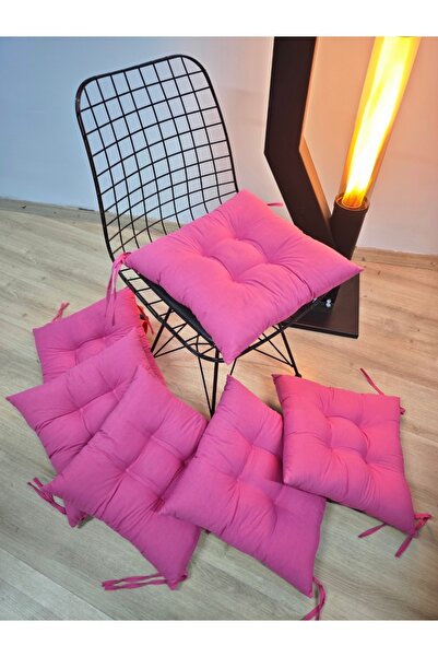FELIX HOME Pofidik Chair Cushion Special Stitched Lace-Up Original Pink Patternless Series 40X40 cm (1 Piece)