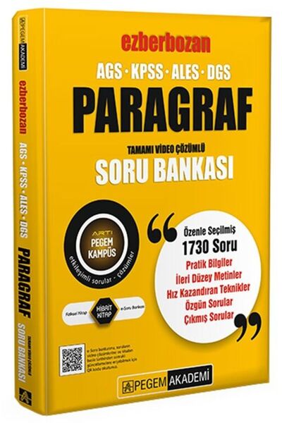 Pegem Akademi Yayıncılık Pegem 2026 KPSS MEB-AGS ALES DGS Paragraf Ezberbozan...