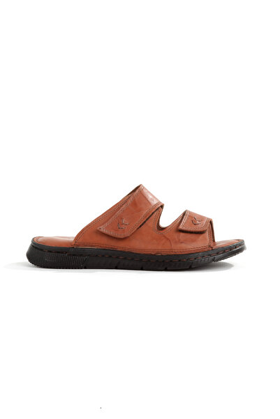 EasyStep Erkek Hakiki Deri Yumuşak Tabanlı Bantlı Terlik