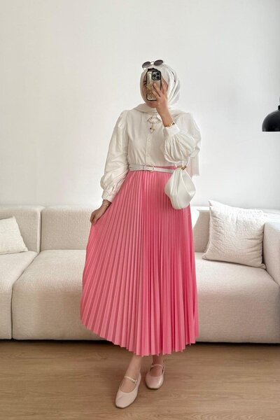 RFK Butik Рожева плісирована жіноча спідниця хіджаб