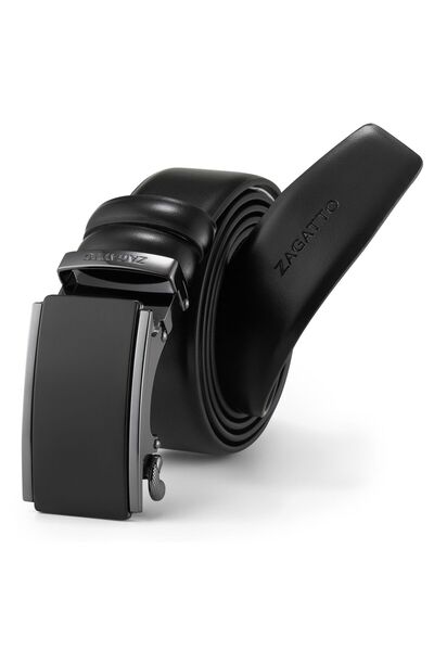 zagatto Curea piele barbati, Eleganta, Neagra, Catarama automata, Lungime 115...