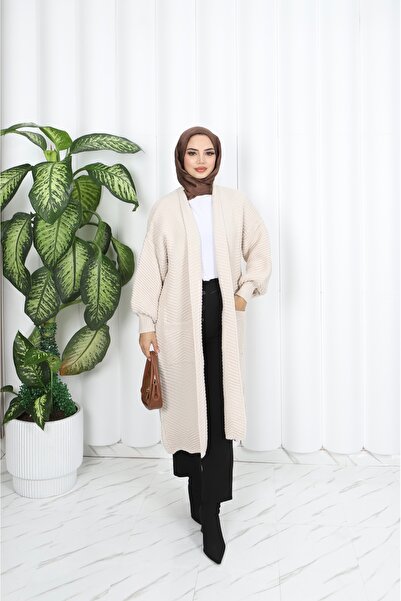 NİSUM MODA Спереду переплетений товстий кардиган