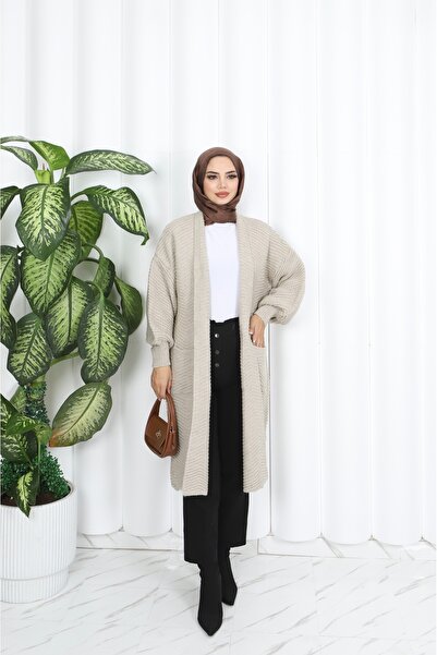 NİSUM MODA Спереду переплетений товстий кардиган