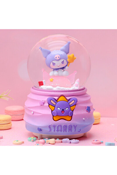 Livava Kuromi Orta Boy Kar Küresi Işıklı, Müzikli, Mor, 12x8