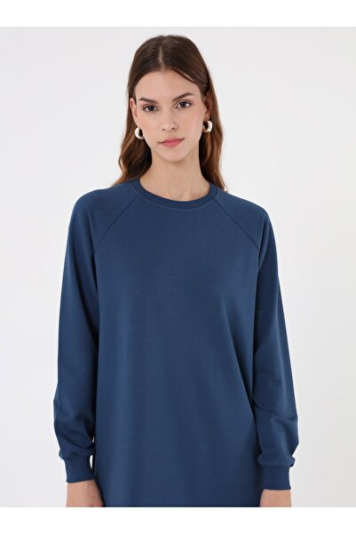 Benin Bisiklet Yaka Uzun Sweatshirt - Petrol -