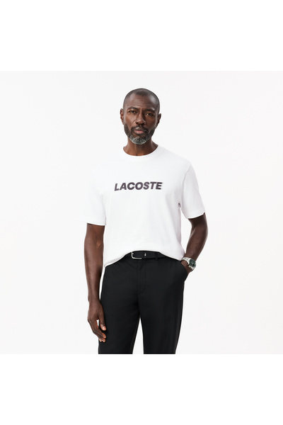 Lacoste تيشيرت كلاسيكي من القطن الثقيل بشعار - TH2861-00-001