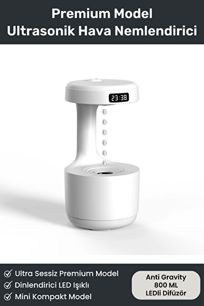 Noriyen Yeni Nesil Anti Yer Çekimi Hava Nemlendiricisi 800 ML Işıklı Gece Işı...