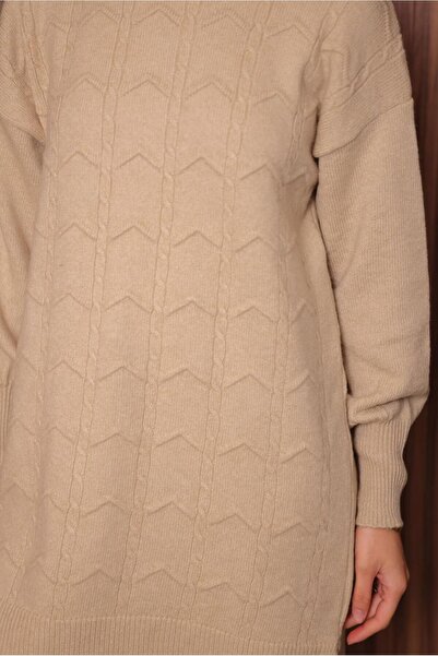 TRENDTESETTÜR Women's Beige Knit Tunic t 1107