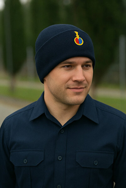 Flaş Askeri Malzeme LACİVERT JANDARMA NAKIŞLI KIŞLIK TRİKO BERE