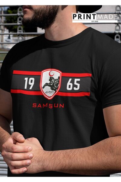 printtmade فورمادا تير، سامسون في القلب! تي شيرت أسود مطبوع عالي الجودة برقبة...