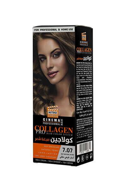 NITRO CINEMA كولجين برو صبغة شعر أشقر طبيعي مطفي 7.07