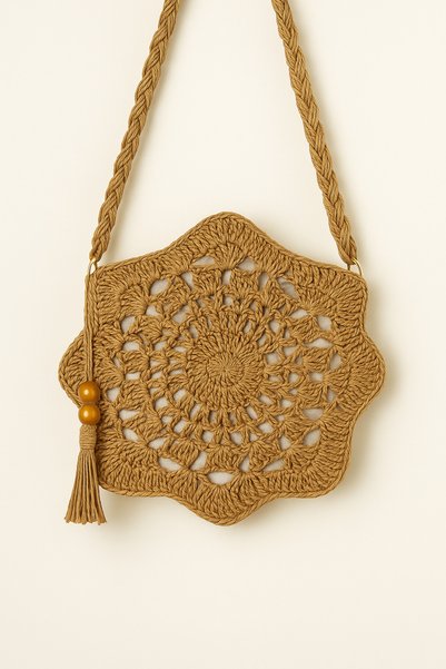 DNA MODA Star Model Straw Look Paper String Bag (Brown)