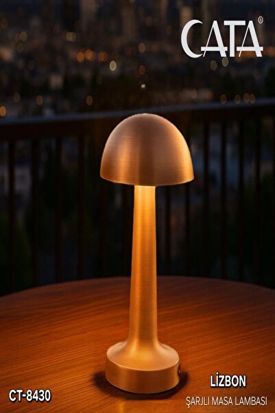 Cata 3 Renk Yanma Modlu Mantar BAKIR Renk Masa Lambası 1 ADET CT-8430