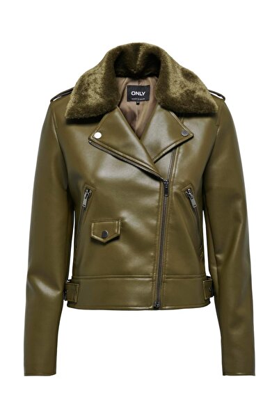 ONLY ONLVILHELMA FAUX LEATHER BIKER OTW Palton maro pentru femei - 15325903