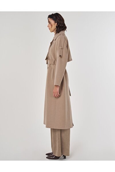 Kayra Belted Stamped Coat Mink