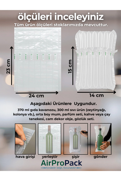 Airpropack 24x23 cm 50 adet Havalı Kargo Poşeti Airbag/Airbed/Airpack/Airpak Ambalaj