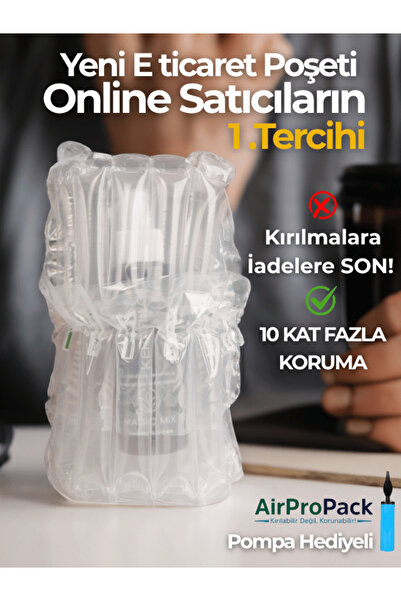 Airpropack 18x23 cm 100 adet Sütunlu Koruyucu Havalı Kargo Poşeti Airbag/Airbed/Şişirilebilir Ambalaj