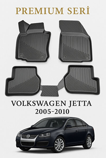 Black Gold Volkswagen Jetta 2005-2010 3D Havuzlu Oto Paspas Premium