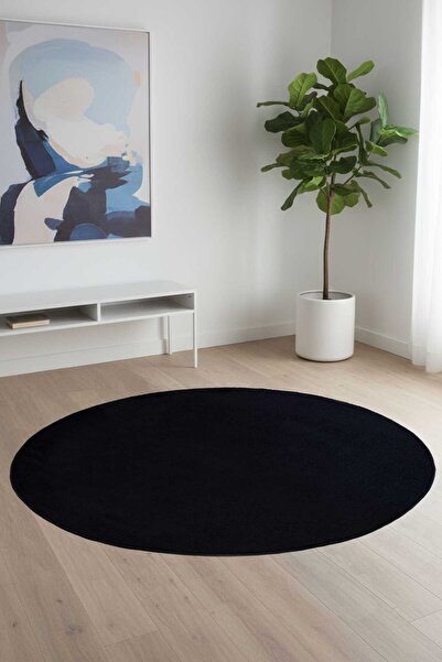 Valery Home Vl Comfort - Round Plush Washable Black Runner