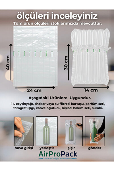 Airpropack 24x40 cm 100 adet Sütunlu Koruyucu Havalı Kargo Poşeti Airbag/Airbed/Şişirilebilir Ambalaj