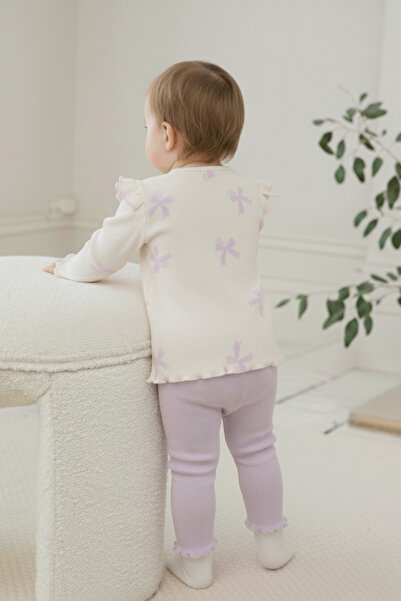 Minipodyum Baby Girl Bandana Tights 3 Piece Bottom Top Set