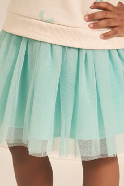 Minipodyum Κοριτσίστικο φόρεμα με παγιέτες εποχιακό μακρυμάνικο τούλι