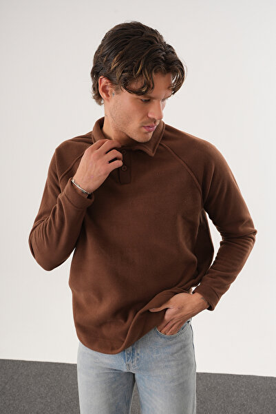 No Way Ανδρικό φούτερ με κουμπιά Polo Paka Fleece με κανονική εφαρμογή