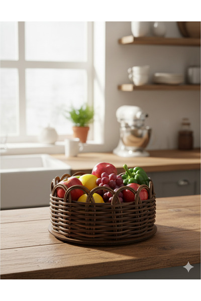 shop Raddancore Handcrafted 17 cm Round Basket Decorative Handmade Bread Bask...