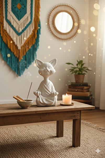 NocheLuz Yoga Yapan Kedi Biblo – Meditasyon Kedi Heykeli – Dekoratif Obje