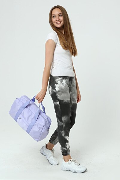 ICONE BAG Spor Çanta, Paraşüt Kumaş Önü Cepli Unisex Spor Fitness Gym Çantası, Lila Renk Spor Çantası