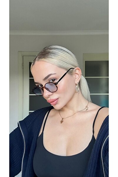 Angel Eyes Leopard Frame Blue Glass Women's Sunglasses Ae2160C14