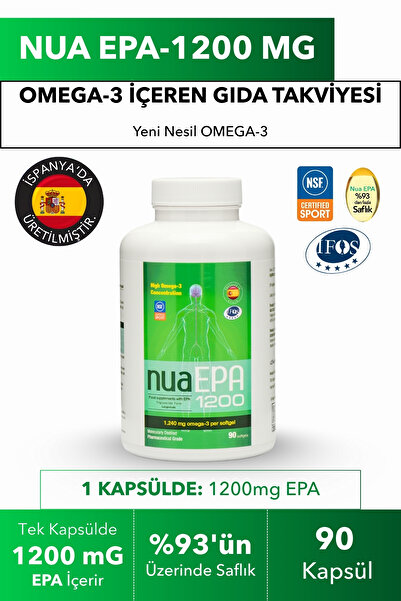 Nua Biological مكمل غذائي Nua EPA 1200 يحتوي على أوميجا 3، 90 كبسولة