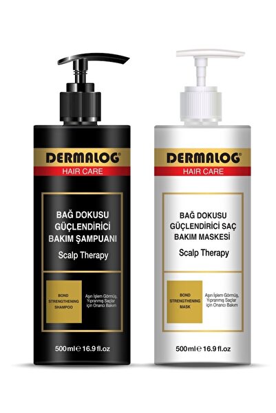 DERMALOG Aşırı Yıpranmış Saçlar Için Bağ Güçlendirici Şampuan & Maske Bakım Seti 2'li