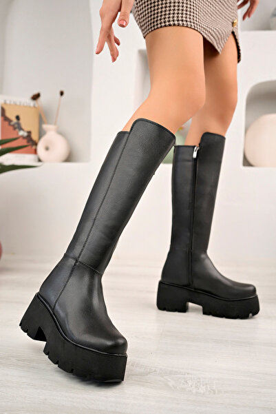 Marka Kadın Çizme Yüksek Taban Fermuarlı ALD2000-Ç101