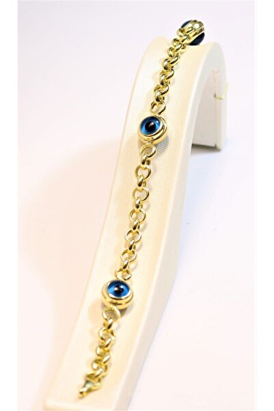 Güler Kuyumculuk Altın Nazar Boncuklu Künye-bileklik