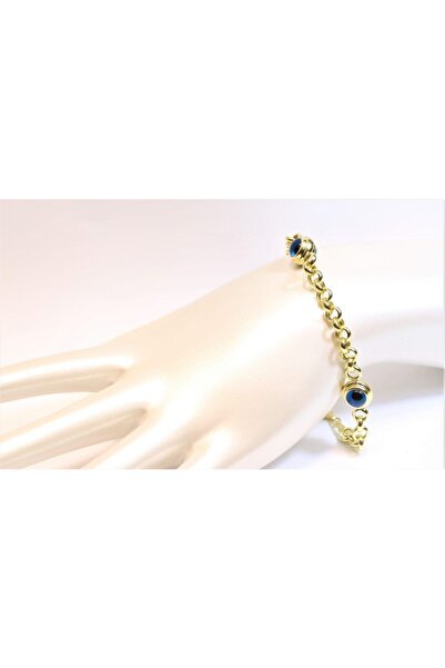 Güler Kuyumculuk Altın Nazar Boncuklu Künye-bileklik