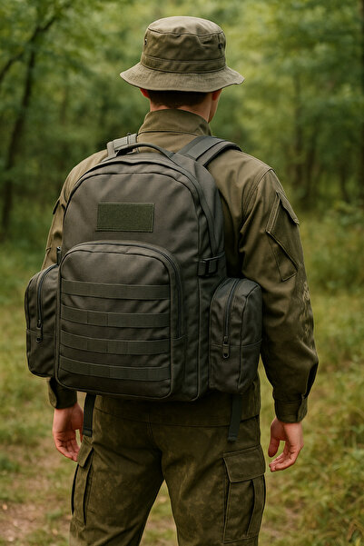 ÇANTA حقيبة ظهر عسكرية تكتيكية لتقويم العظام وتسلق الجبال والتخييم والرحلات والسفر بسعة 65 لتر، باللون الكاكي