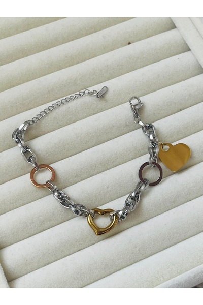 By Selen Suyolcu Heart Steel Bracelet