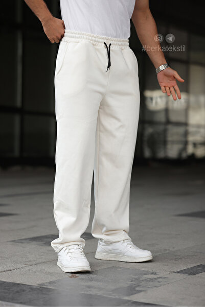 Berka 3 İplik Ş Fleece-Lined Baggy Sweatpants Men's O Oversized Thick Winter Premium Quality