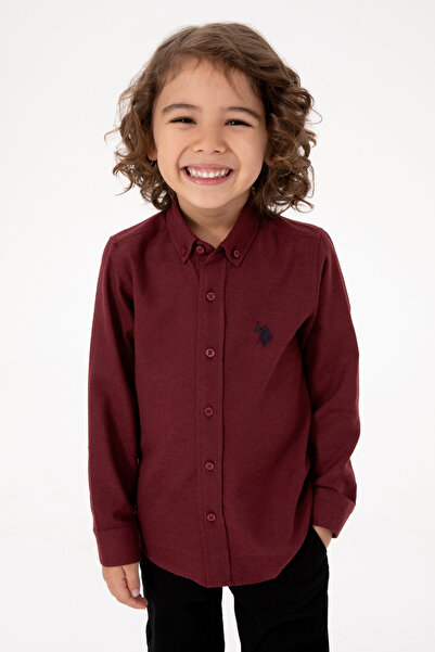 U.S. Polo Assn. Erkek Çocuk Bordo Uzun Kollu Basic Gömlek 50316769-VR014
