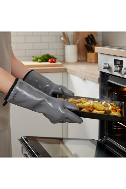 IGRILL Silikon Fırın Eldiveni Isıya Dayanıklı Mutfak Eldiveni