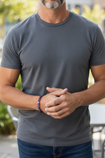 beautifulnaturelstones Ametist Doğal Taş Bileklik 8 Mm ( Doğal Taş Hediyeli ) ( Pozitif Enerji ,nazar ,yaşam Sevinci )