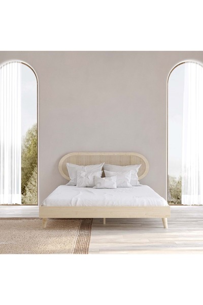 RENAZZO Padova Hazeran Ahşap Vernik Karyola | Kolay Kurulum