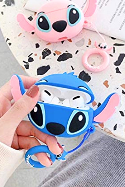 EWEC Pro 3. Nesil Uyumlu Stitch Figürlü Koruyucu Silikon Kulaklık Kılıfı