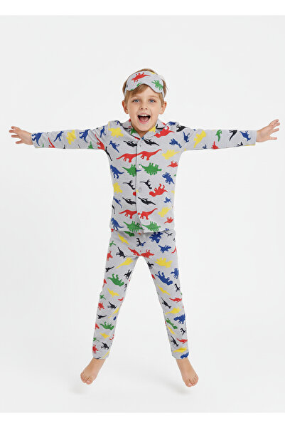 Beka Kids Boy's Front Button Patterned Pajama Set 100% Cotton Pajama Set and Eye Patch