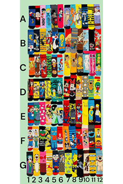 AL Bİ 90LIK Seç-beğen 10 Çift Pamuklu Renkli Soket Çoraplar