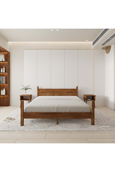 RENAZZO Mirage Model Ceviz Renk Çam Ahşap Karyola