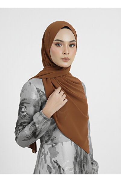 Ramellia Crepe Chiffon Shawl Brown – for Light, Comfortable, Stylish Daily and Special Occasion Combinations